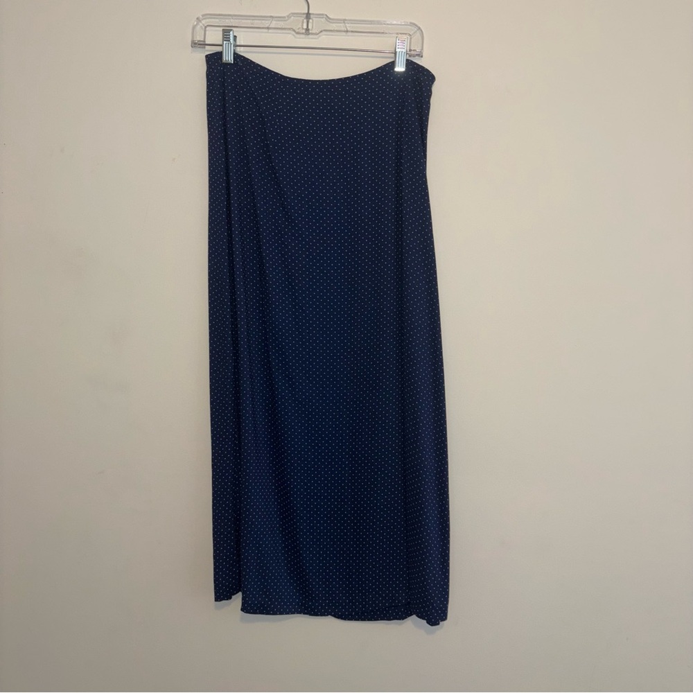 Samantha Lee Navy Blue & White Polka Dot Maxi Skirt